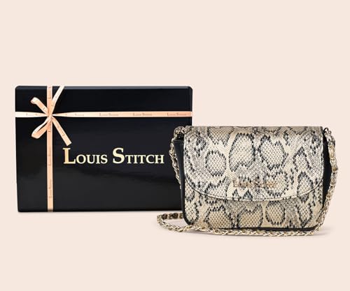 LOUIS STITCH Crossbody Sling Bag for Women | Textured Golden Mini Satchel Bag Purse for Women