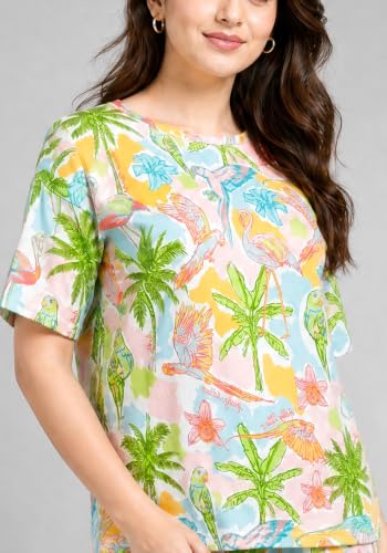 Wear Your Opinion Women Coords Set | Tshirt & Pant Night Suit Pyjama Sets (Coastal Escape, Small, Orange)