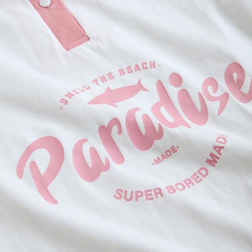 Hopscotch Girls Short Sleeves White Typography Print Skirt Set For Ages (10-12 Years)