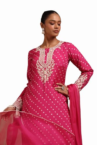 Soch Women's Russian Silk Chudidar Set (EWS5CD21942_Fuchsia