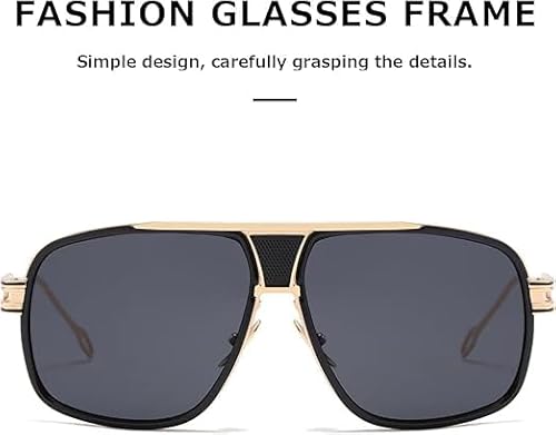 Roshfort Men's Square Over Size Badshah Non Polarized Sunglasses Large Size (Italic Gold Black)