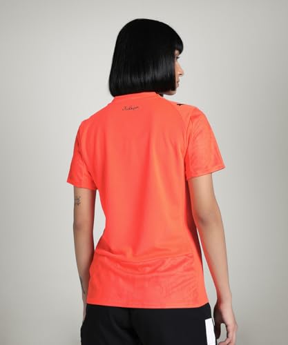 Puma Women's Regular Fit Jerseys (781081_Neon Sun-Black