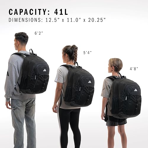 adidas Primetime Large Backpack for Women and Men, Big Bag with Laptop Sleeve, Sandy Pink/Onix Grey, One Size, Primetime Large Backpack for Women and Men, Big Bag With Laptop Sleeve