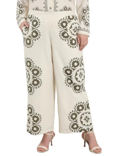 Vero Moda Curve Women's Flared High Rise Beige Pants