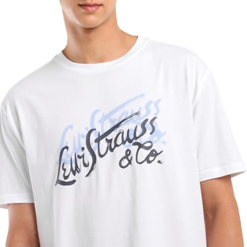 Levi's Men's Geometric Oversized Fit T-Shirt (A7970-0056_White