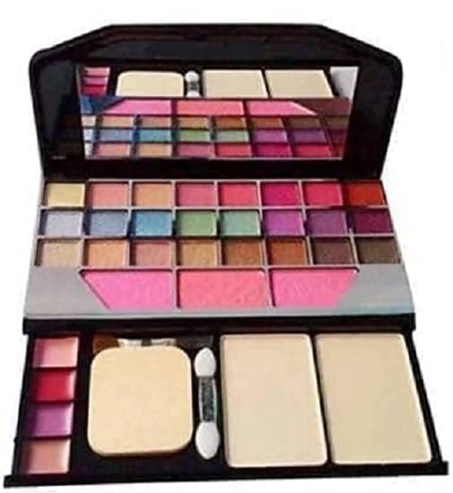 T.Y.A Fashion 6155 Makeup Kit with 5 Pink Makeup Brushes, 3in1 Eye Combo, 36H, Kajal, Compact, Lipstick, Fixer,Primer,Contor,Foundation, 3 Makep Puffs - (Pack of 20)