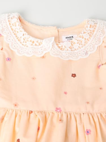 Max Girls Printed Dress(Pink_3-4 Y)