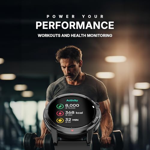 Noise Endeavour 2 Rugged Smart Watch – 1.46″ AMOLED Display, Built-in GPS, ABC Sensors, Up to 7-Day Battery, 5ATM Water Resistance, AI, Strava Integration, for iOS & Android (Silver Grey)