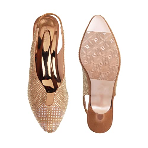 Metro Womens Synthetic Gold Sandals (Size (3 UK (36 EU))