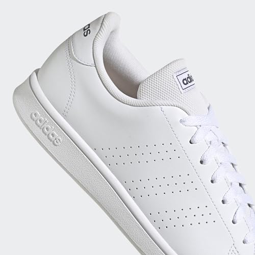 Adidas Men Synthetic Advantage Base Tennis Shoes, FTWWHT/FTWWHT/SHANAV, UK-8.5