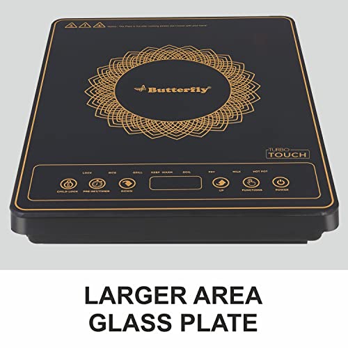 Butterfly Turbo Touch 1800W Induction Cooktop, Black, Sealed, 1 Burner, b22