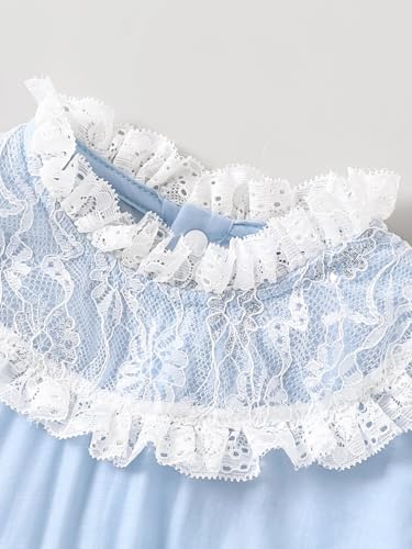 Hopscotch Lace Ruffled Puff Sleeves Onesie (0-3 Months)