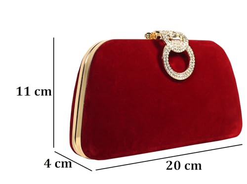 Feelon Clutch Purses For Women, Evening Bag with Detachable Chain Shoulder Bag for Party Wedding Evening Dress (wine)