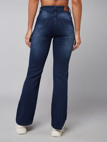 Miss Chase Women's Skinny Fit High Rise Regular Length Stretchable Denim Jeans (MCSS24DEN79-02-551-36, Zaffre Blue, 36)