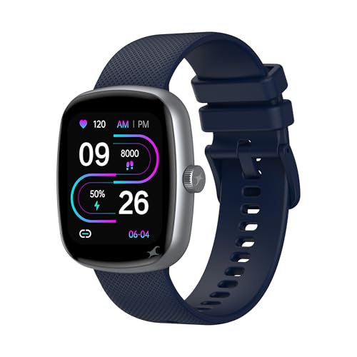 Fastrack Jupiter S3 Smartwatch with 1.83” TFT 2.5D Display, Push Button & Rotary Crown,BT Calling,HRM, SpO2 & Sleep Tracking,Multiple Menu Styles,IP68,24/7 Health Suite,Upto 5 Days Battery - Blue