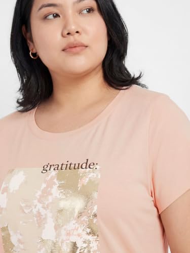 Max Women Metallic Printed T-Shirt (Pink_6XL)