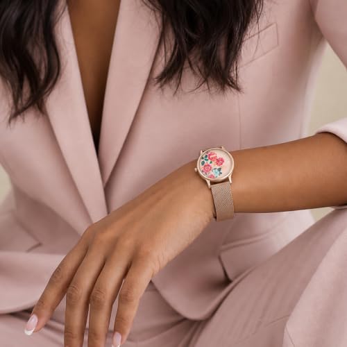 TEAL BY CHUMBAK Round Dial Analog Hand Watch for Women, Gifts for Women/Girls/Ladies, Stylish Fashion Watch for Casual/Work