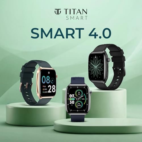 Titan Smart 4.0 Smartwatch with 1.93” AMOLED Display, Infinite AI Watch Faces, AI Voice assistant, Smart Hydration, Multiple Menu Styles, QR Hub, 100+ Multisports, BT Calling, HRM, SpO2,Games - Black