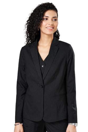 Annabelle by Pantaloons Women's Classic Regular Blazer (110157315004_Black