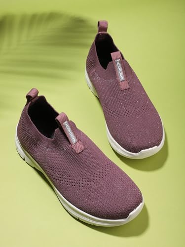 Carlton London Women Purple Comfortable Slip On Snakeer with Heels, for for Casual, Walking & Daily Use (37)