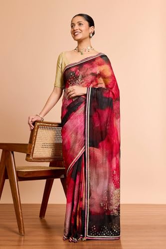 Taneira Women Multicolor Pure Silk Cotton Printed Embroidered Saree with Unstitched Blouse Piece (SAIP09AC2558-Multicolour)