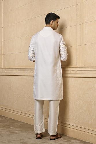 TASVA Ivory Jacquard Kurta Set|Size: XS