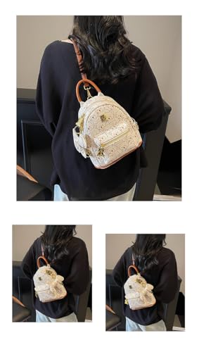 FIERRE SHANN® Cute Bear Print Backpack | Fashionable & Versatile Shoulder Bag for College Students