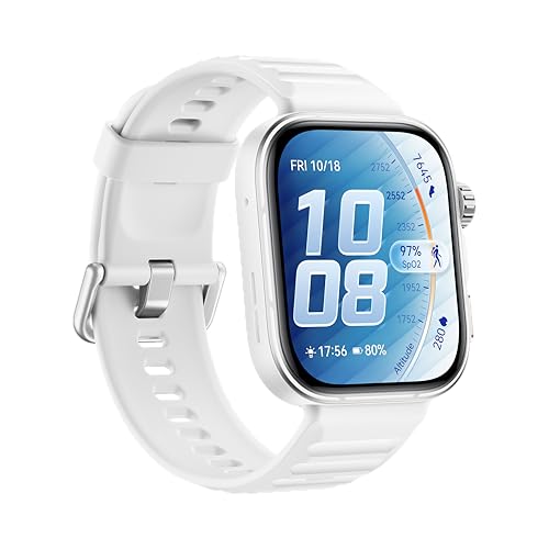 Huawei Watch FIT 5 Pro Smartwatch, 44.5mm FullView Display, iOS & Android, up to 10 Days Battery Life, Golf, Health Management, Sleep & Heart Monitor, ECG, NFC, Mini Work-Out, White