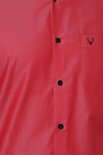 Allen Solly Men's Plain Slim fit Casual Shirt (Red)