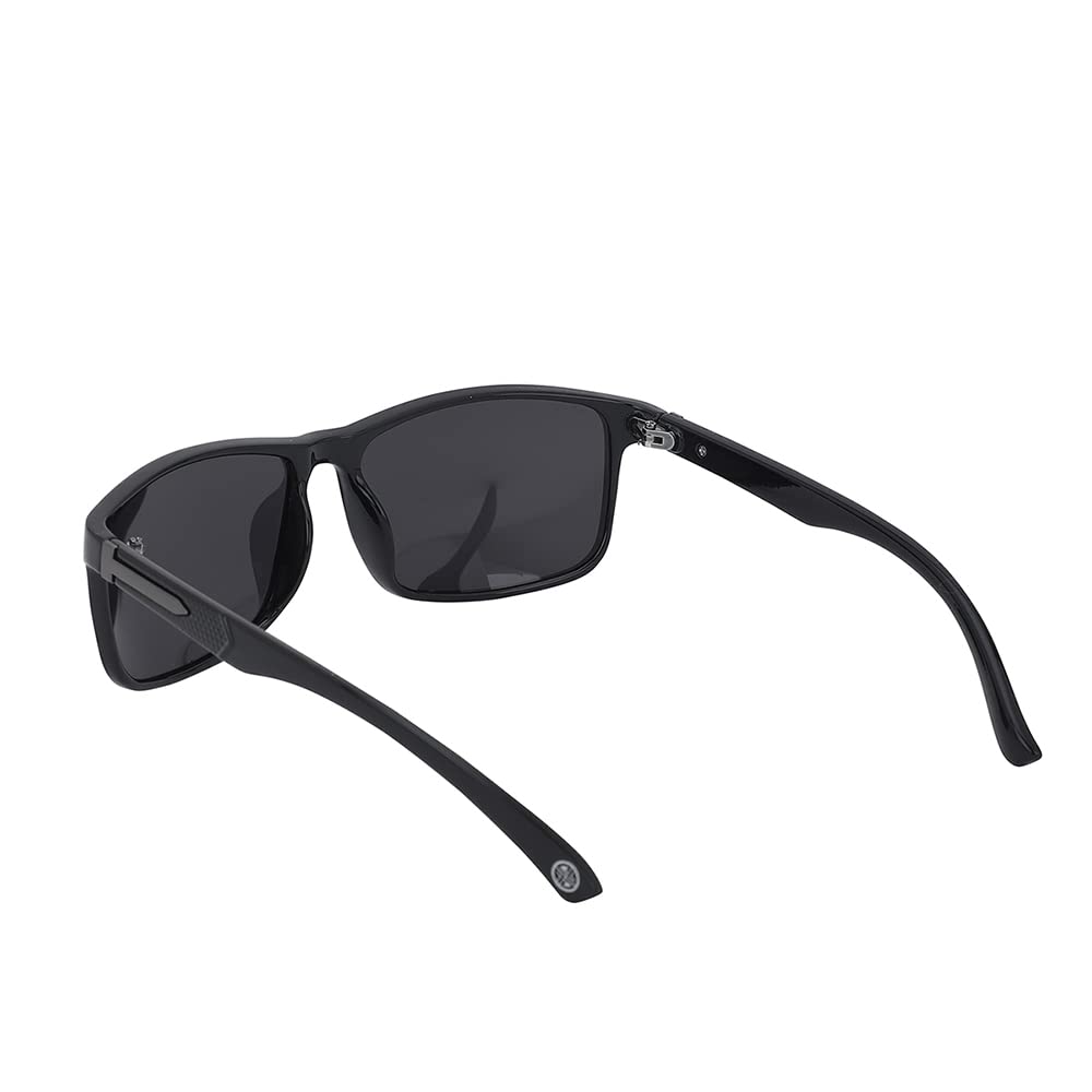 Carlton London-Premium-Men's-Black Toned Polarised and UV Protected Lens Square Sunglasses