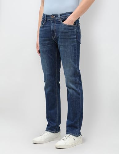 U.S. Polo Assn. Denim Co. Men's Harold Slim Straight Fit Blue Jeans (UDJEN2003_Blue_32)