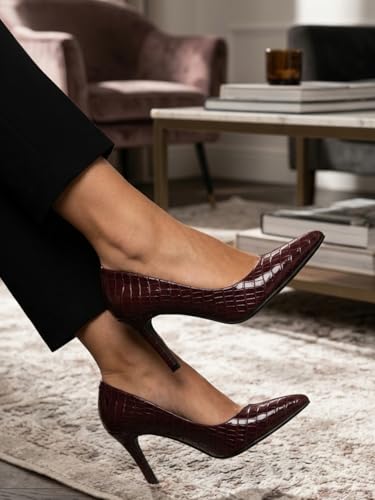 ELLE Women Fashion Pump,Wine,UK-6