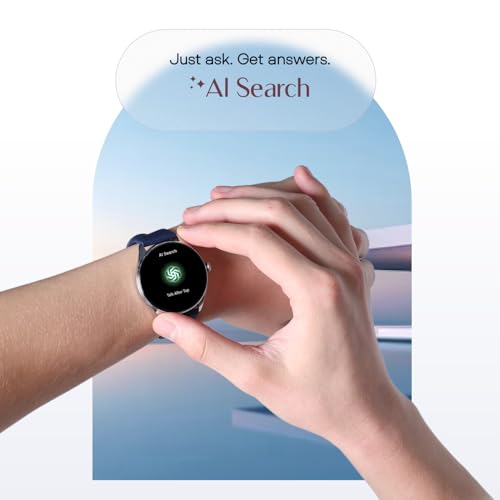Noise Twist 2 Smart Watch with 1.43” AMOLED Screen, AI Search & Voice Assistant, Bluetooth Calling, Stainless Steel Back, 7-Day Battery, 100+ Watch Faces, Health Suite, IP68 (Gold Link)