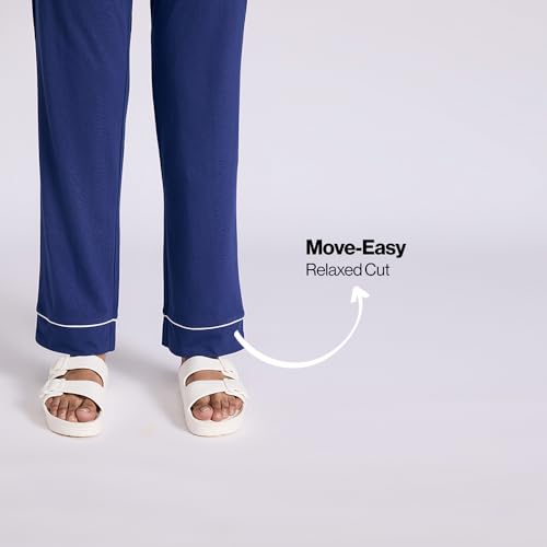 NYKD By Nykaa Buttery Soft Cotton Modal Button-Down Pyjama Set of 2 Nys926 Navy