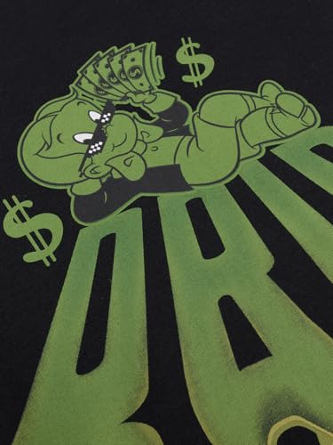 The Souled Store Richie Rich: Drip Men and Boys Long Sleeves Round Neck Black Graphic Printed Casual Lightweight Drop Shoulder Streetwear Trendy Oversized Full Sleeve T-Shirt