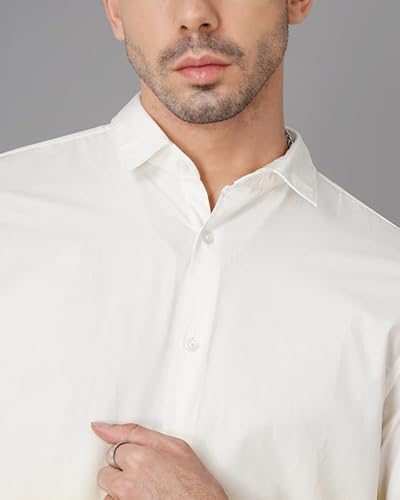 British Club Men's Ombre-Dyed Slim Fit Shirt | Button-Down Shirt for Men | Soft and Comfortable Cotton Fabric | Trendy Ombre Dye Effect | Long Sleeve Shirt | Ideal for Casual wear | Yellow S