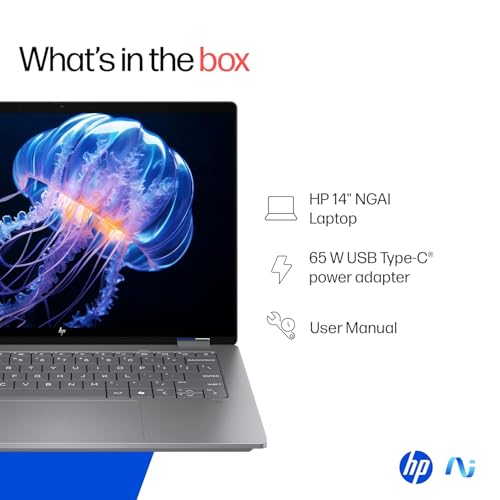 HP Omnibook (Previously Envy) X Flip OLED Intel Core Ultra 5 226V, 40 Tops (16GB LPDDR5x, 1TB SSD) 3K,120hz, 14''/35.6cm, 2-in-1, Win11, M365* Office24, Silver, 1.38kg, fm0099TU AI Laptop