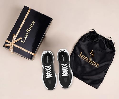 LOUIS STITCH Egyptian Black Sneaker for Men | Comfortable & Durable Sneaker | LSP-SNK-NBL-JB | UK-9