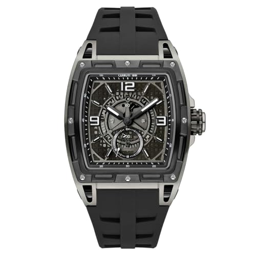 Cerruti 1881 Belluno Men's 43mm Black Dial Black Silicone Strap Analog Watch