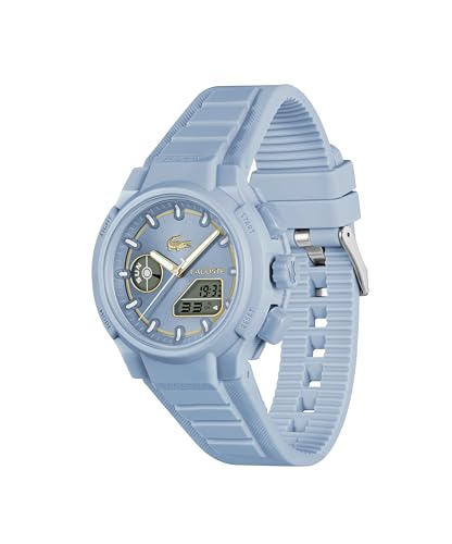 Lacoste LC33 Women’s Analog-Digital Quartz Watch with Chronograph, Alarm and Calendar, Light Blue, 40 MM, Modern