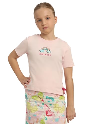 VERO MODA Girl Regular Fit Pink Tshirt