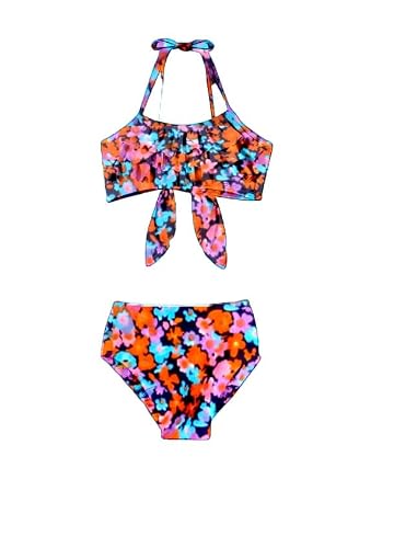 HIBA CREATIONS Baby Girl Swimming Costume Multicolor Floral Bikini with Panty 1-2 Years