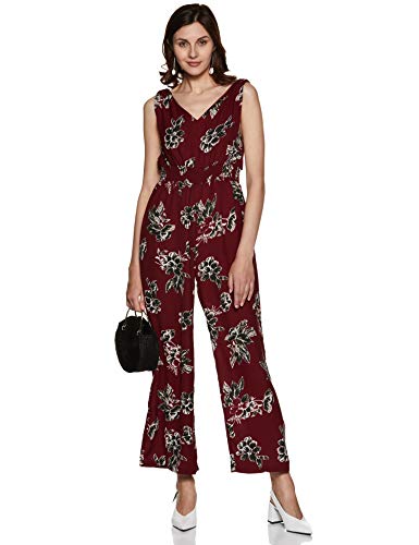 Marie Claire Women's Synthetic Jumpsuit (MC793A_Brown_L)