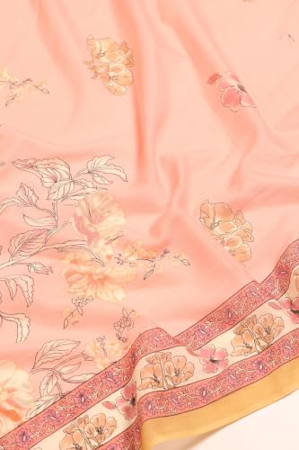 Soch Womens Pink Cotton Floral Printed Salwar Suit With Lace