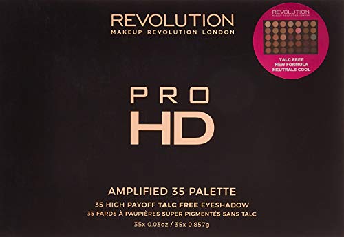 Makeup Revolution Pro Hd Palette Amplified 35 - Neutrals Cool, Multicolor, 30 g