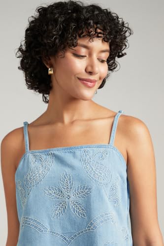 American Eagle Denim Embroidered Mini Dress
