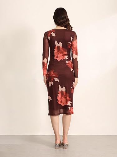 Kazo Botanical Midi Dress (Multicolor XL)