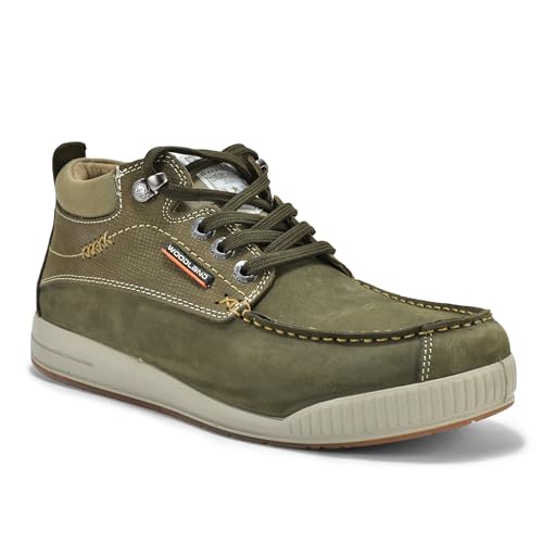 Woodland Men's Olive Green Leather Casual Shoes-9 UK (43EU) (GC 4267122)