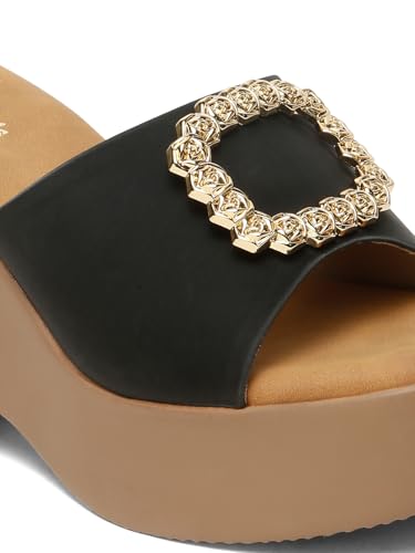 Flat n Heels Womens Black Pumps FnH 3121-BK
