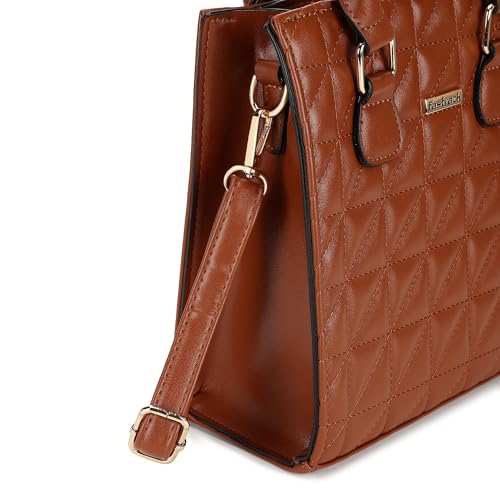 Fastrack Quilted Structured Satchel for Women, Girls and Ladies | with Detachable & Adjustable Sling Strap